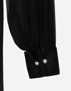 Long chiffon one-shoulder dress