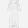 Long cotton caftan with cut-out detailing