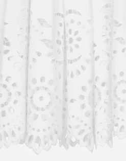 Long cotton circle skirt with cut-out detailing