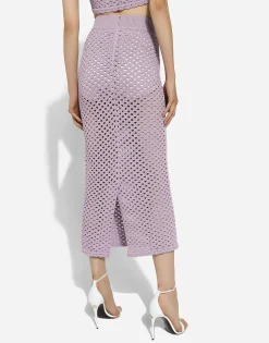 Long crochet pencil skirt