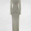 Long crystal mesh dress