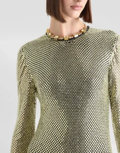 Long crystal mesh dress