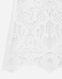 Long dress with openwork embroidery