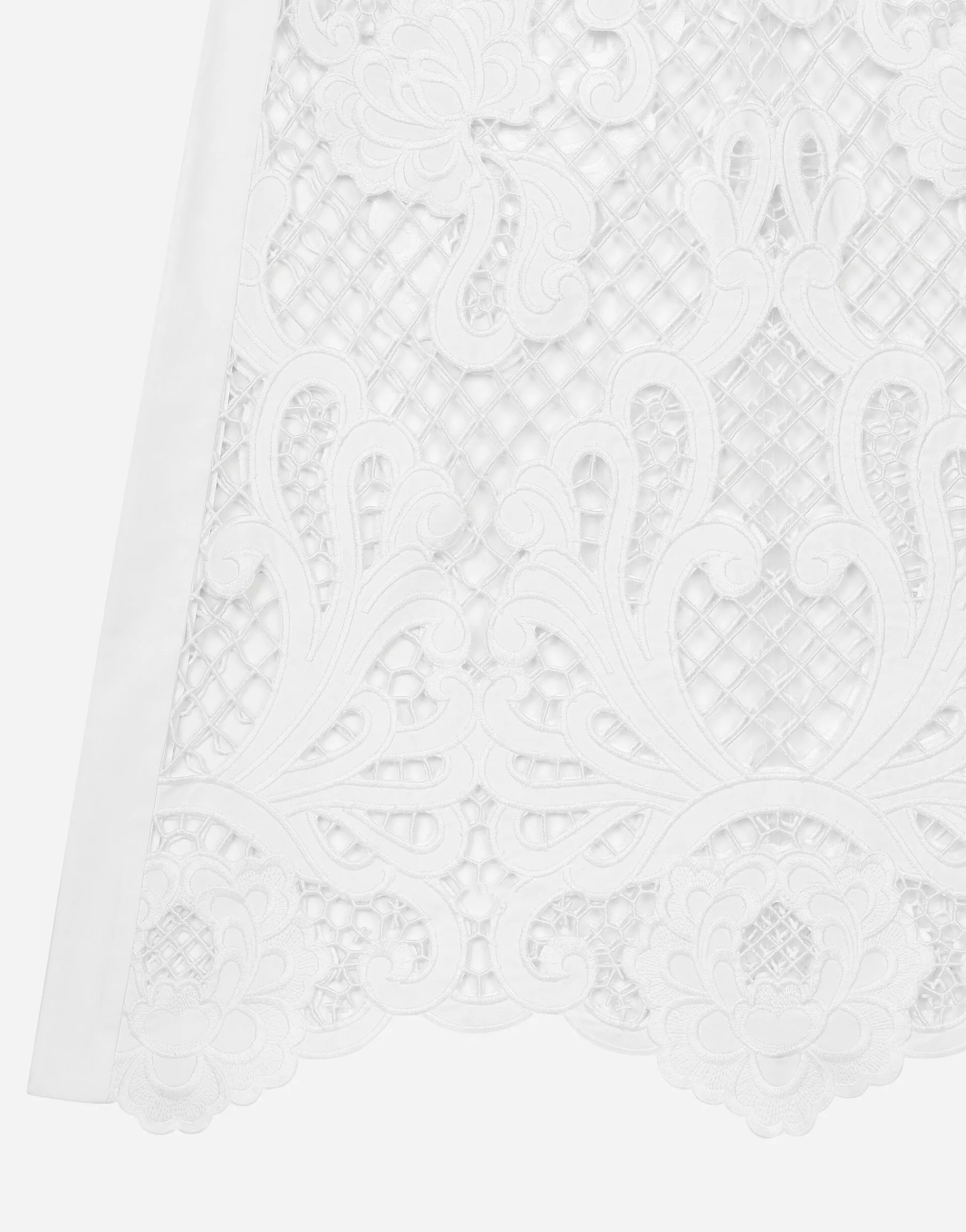 Long dress with openwork embroidery