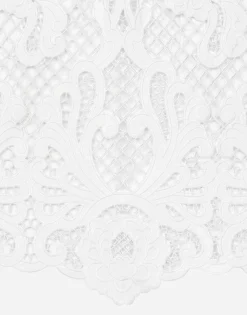 Long dress with openwork embroidery