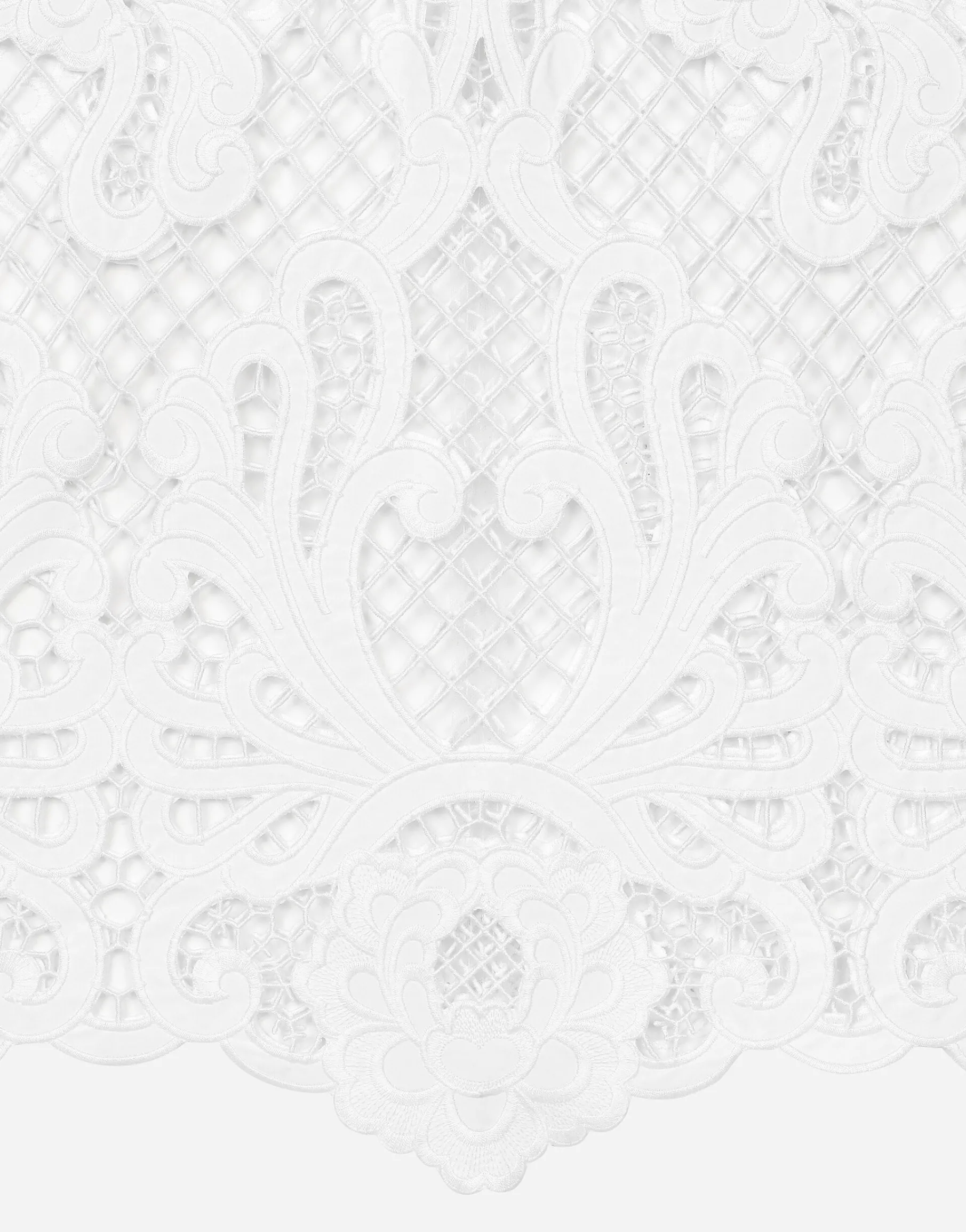 Long dress with openwork embroidery