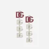 Long earrings with two-tone DG multi-logo