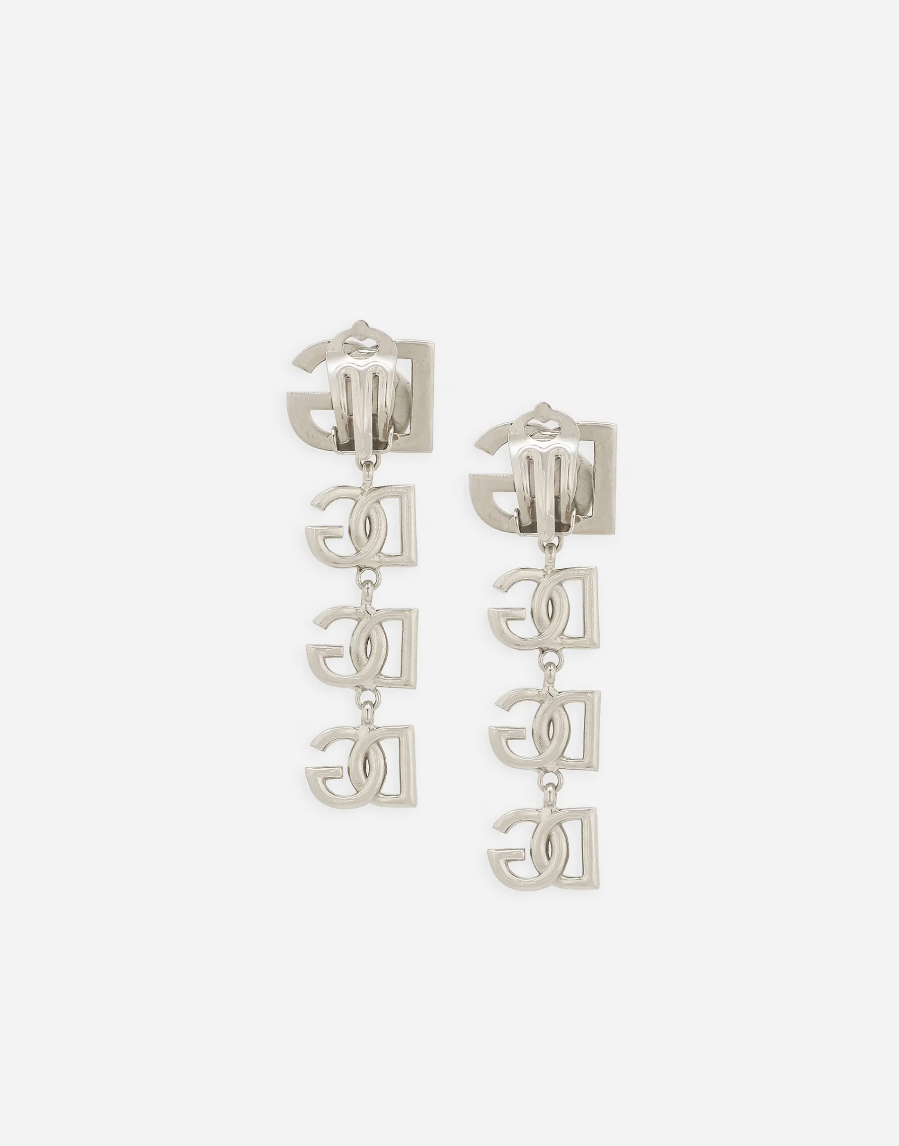 Long earrings with two-tone DG multi-logo