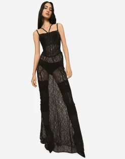 Long lace corset dress