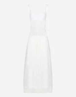 Long lace dress with corset detailing