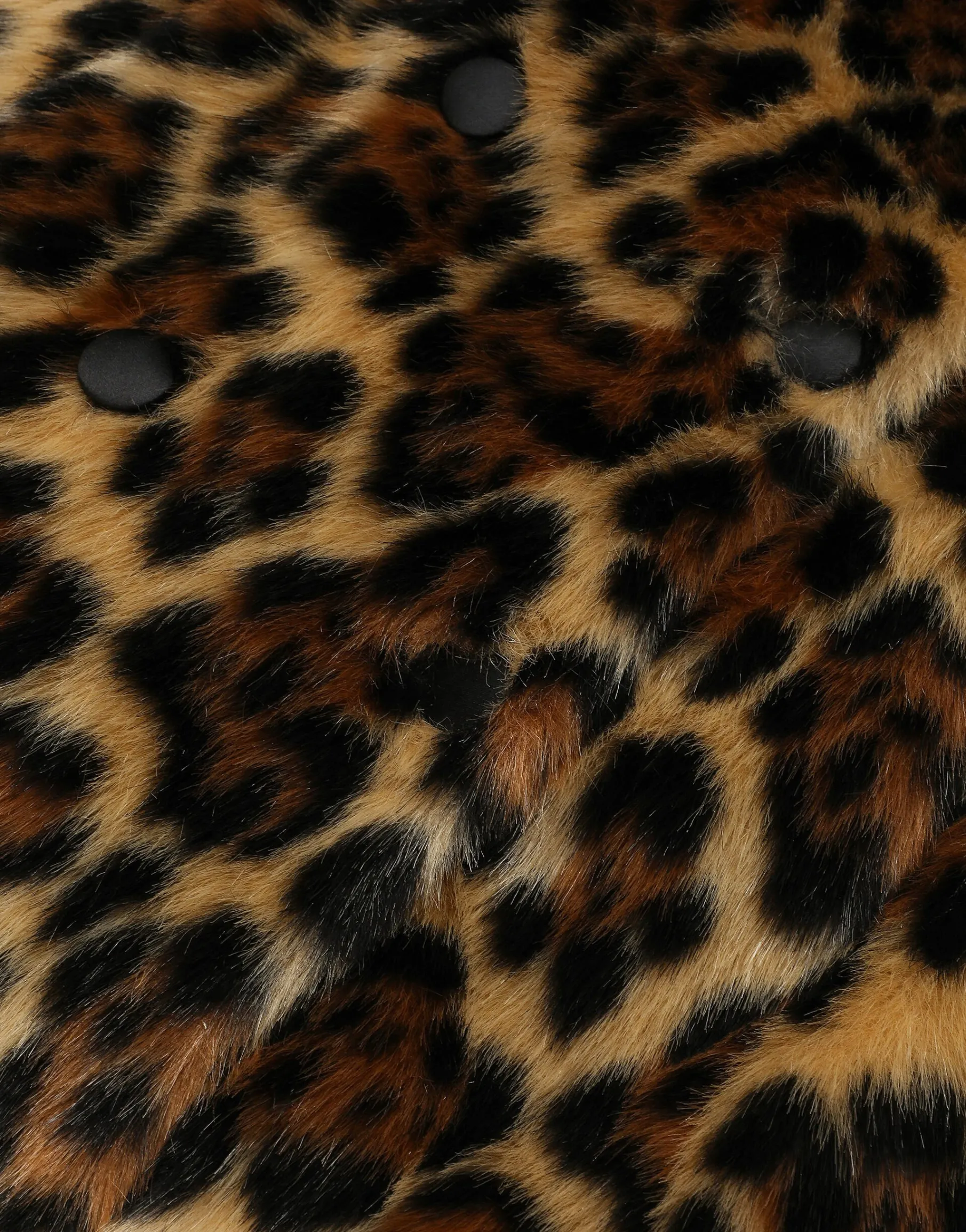 Long leopard-print faux fur coat