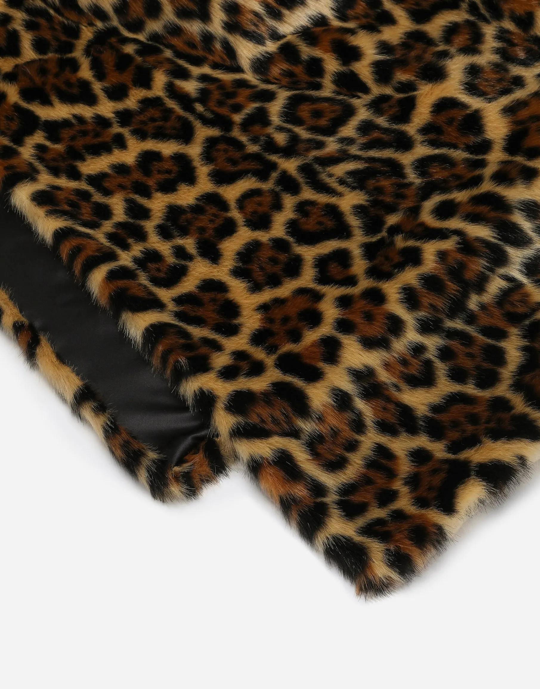 Long leopard-print faux fur coat