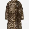 Long leopard-print nylon jacket