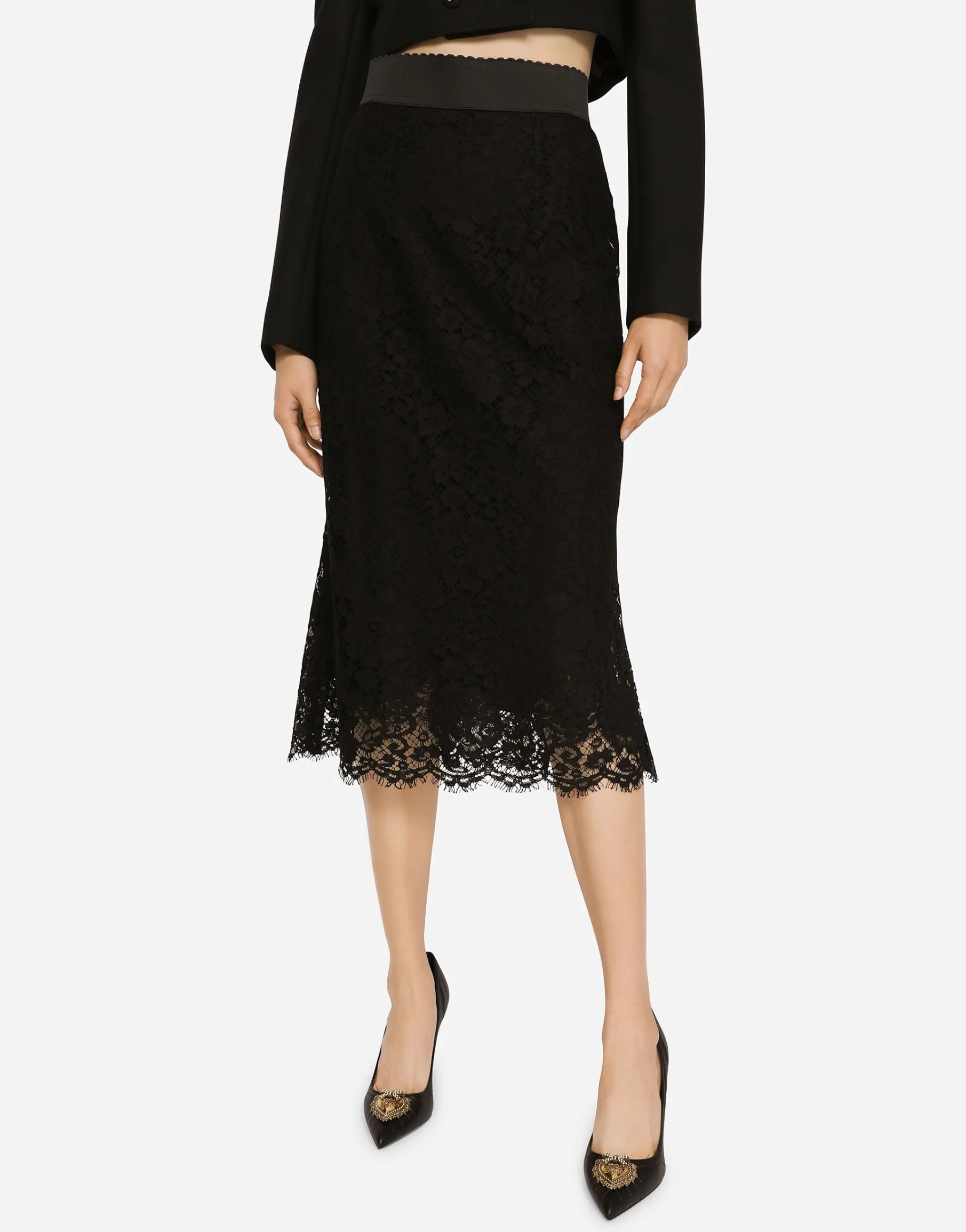Long mermaid skirt in lace