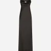 Long satin slip dress with the Dolce&Gabbana tag