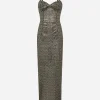 Long sequined corset dress