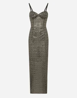 Long sequined corset dress