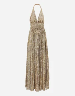 Long sequined dress with slit