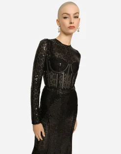 Long sequined mermaid dress