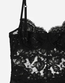 Long silk chiffon and Chantilly lace slip dress