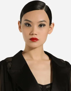 Long silk chiffon tuxedo dress