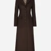 Long single-breasted wool and cashmere coat