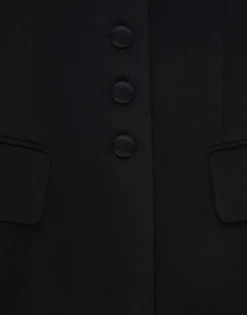 Long single-breasted wool cady Dolce-fit jacket