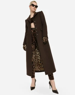 Long single-breasted wool and cashmere coat