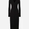 Long stretch viscose knit cardigan with DG logo