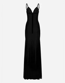 Long tulle slip dress