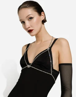 Long tulle slip dress