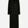 Long wool military-style coat