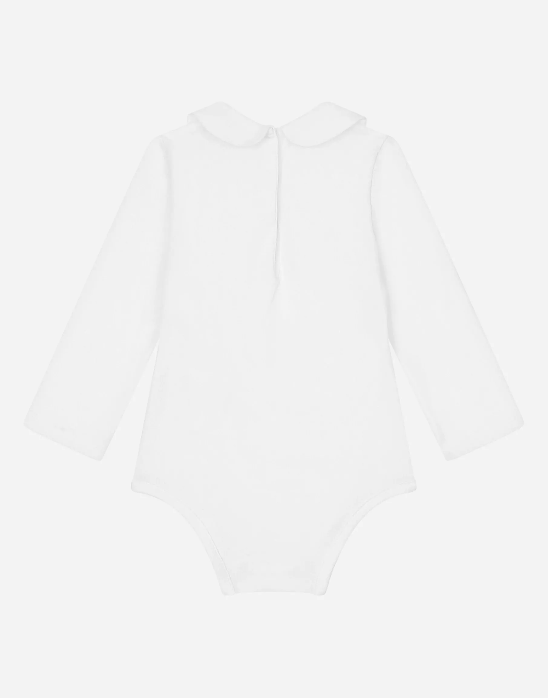 Long-sleeved babygrow with embroidered collar