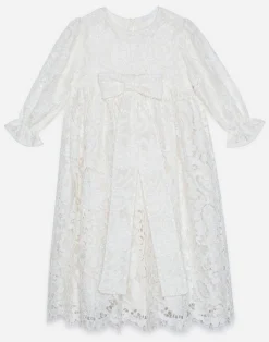 Long-sleeved galloon lace dress