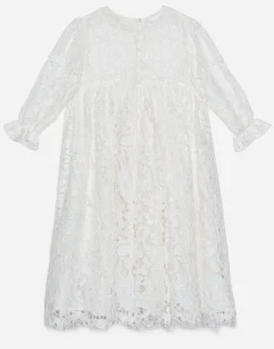 Long-sleeved galloon lace dress