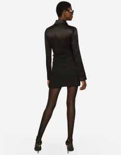 Long-sleeved silk shirt