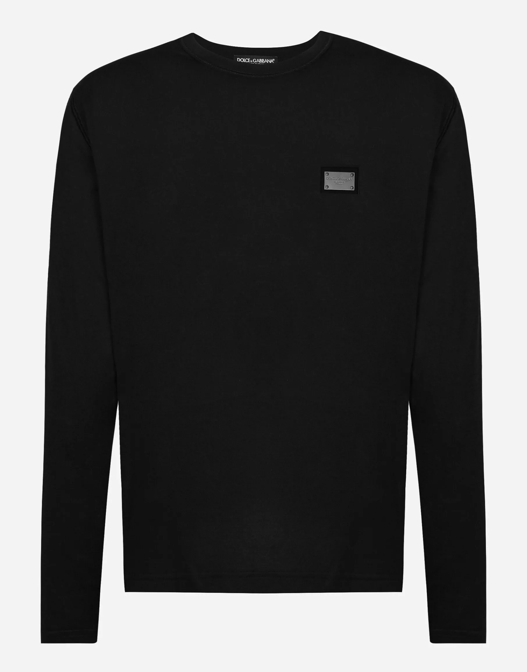 Long-sleeved T-shirt with logo tag