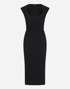 Longuette dress in cady