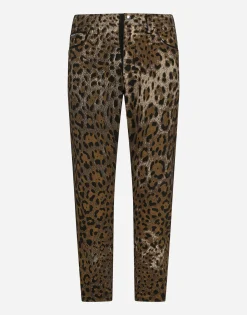 Loose jeans with DG leopard print