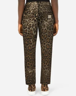 Loose jeans with DG leopard print
