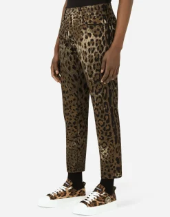 Loose jeans with DG leopard print
