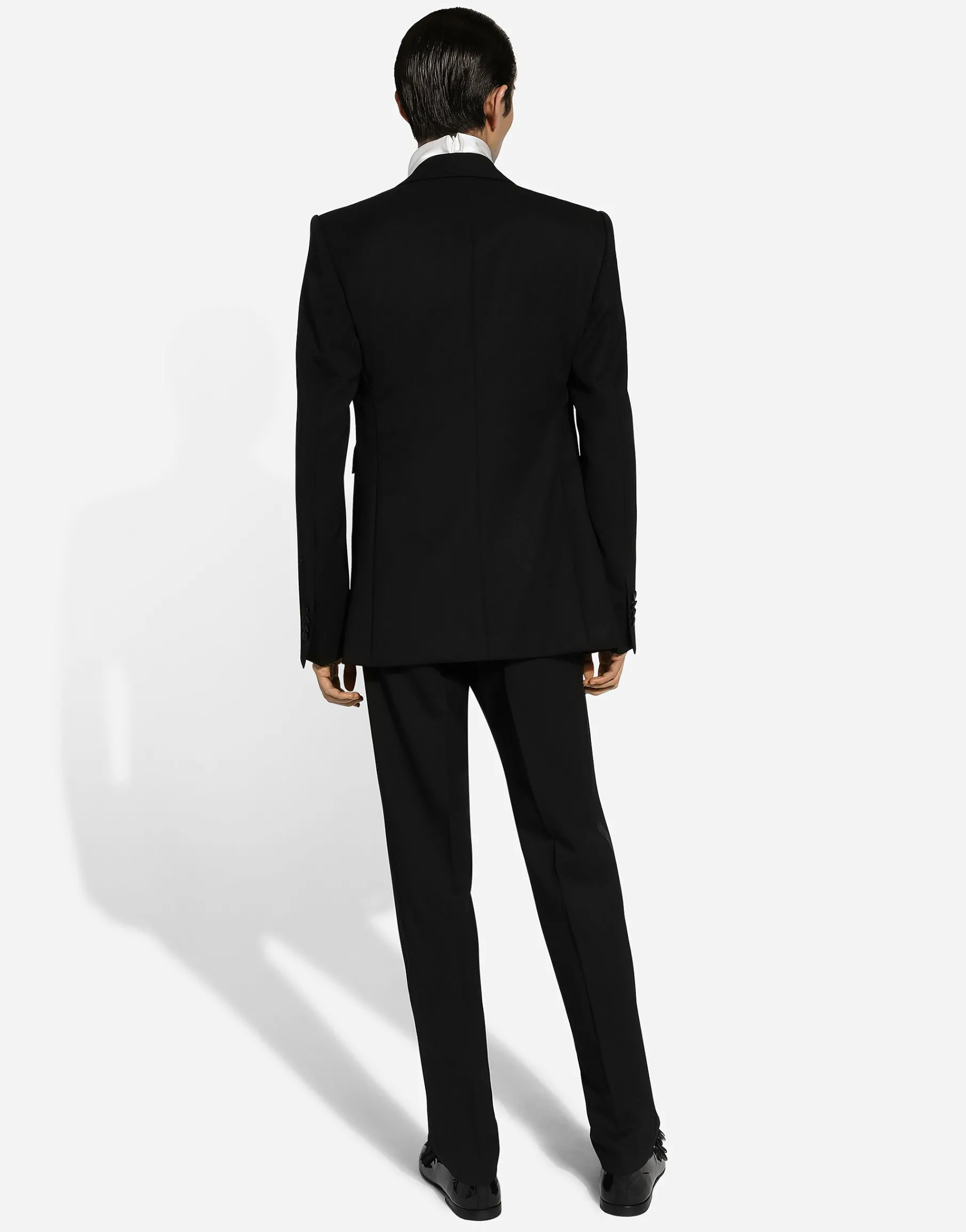 Loose silk turtleneck with shirt cuffs