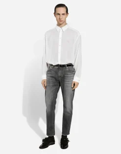 Loose stretch denim jeans