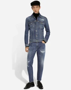 Loose stretch denim jeans
