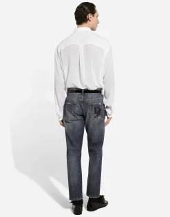 Loose stretch denim jeans