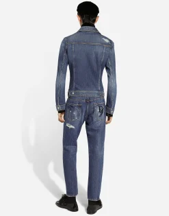 Loose stretch denim jeans