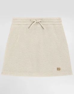 Lurex jersey skirt with DG logo