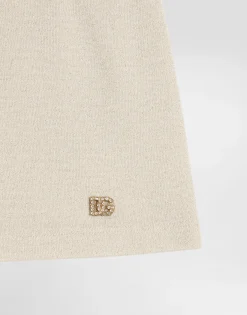 Lurex jersey skirt with DG logo