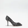 Lurex lace rainbow pumps with brooch detailing