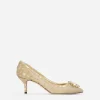 Lurex lace rainbow pumps with brooch detailing